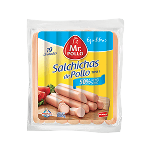 Salchicha de Pollo - 1 kg - 24 mm x 15 cm